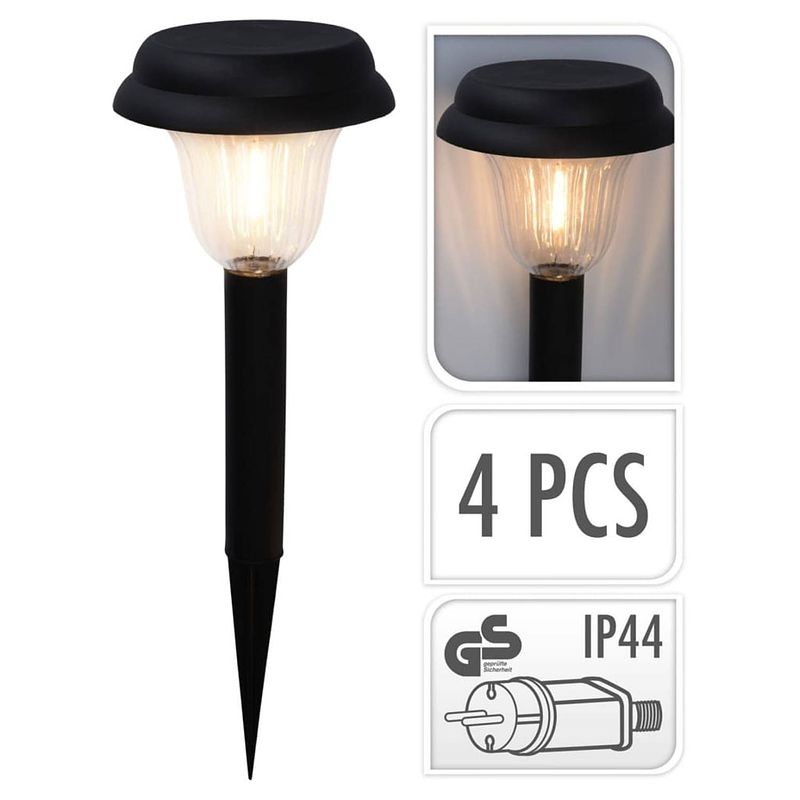 Foto van Progarden tuinlampen 4 st led 16x45 cm