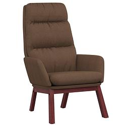 Foto van The living store fauteuil - relaxstoel - bruin - 70 x 77 x 98 cm - dik gevoerd - stof