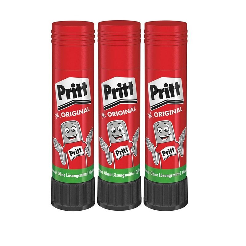 Foto van 3x kleine pritt lijmstick 11 gr - lijmstift