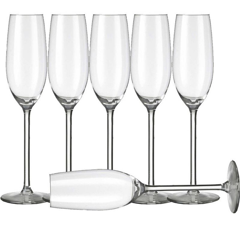 Foto van 6x champagneglazen/flutes transparant 210 ml allure - champagneglazen