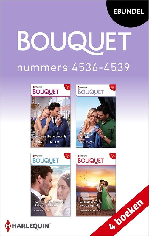 Foto van Bouquet e-bundel nummers 4536 - 4539 - lynne graham, jane holland, cathy williams, shannon mckenna - ebook