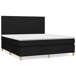 Foto van The living store boxspringbed - pocketvering - 180 x 200 cm - zwart/wit