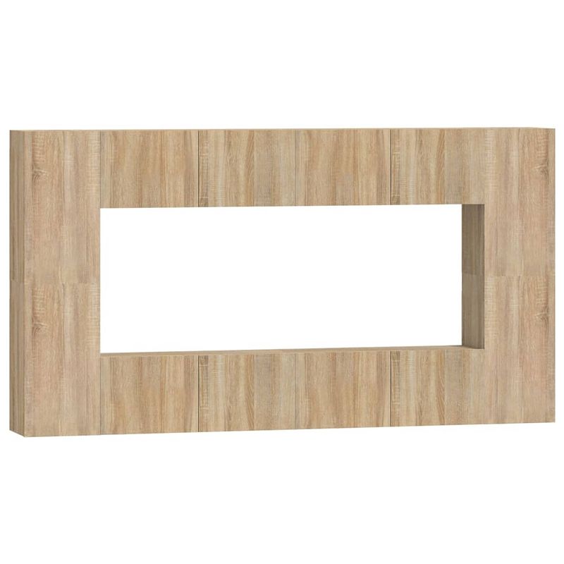 Foto van The living store televisiemeubelset - sonoma eiken - 80x30x30 cm - 30.5x30x60 cm