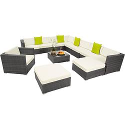 Foto van Tectake - las vegas - wicker loungeset - zitgroep xxl - grijs - 403840