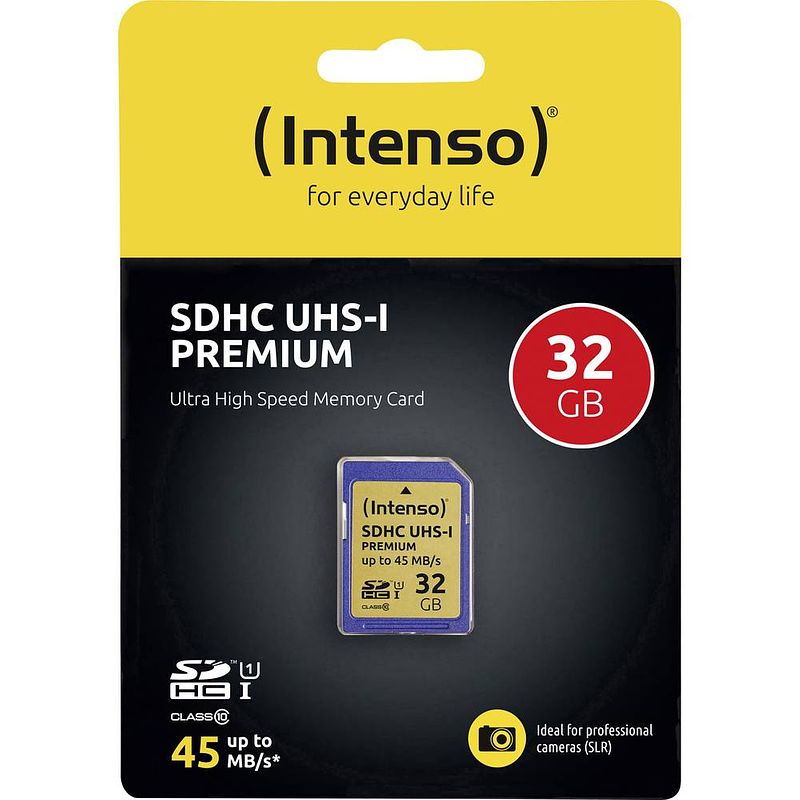 Foto van Intenso premium sdhc-kaart 32 gb class 10, uhs-i