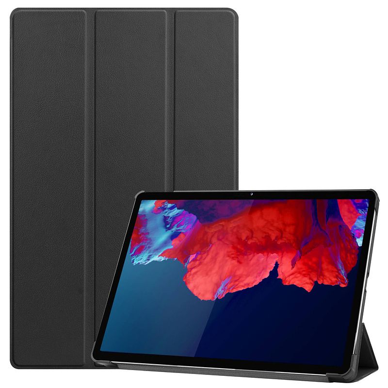 Foto van Basey lenovo tab p11 plus hoes case - lenovo tab p11 plus hoesje zwart - lenovo tab p11 plus book case cover