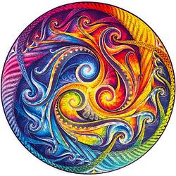 Foto van Unidragon houten puzzel mandala - spiraal incarnatie - 350 stukjes - king size 33x33 cm