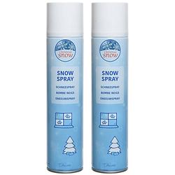 Foto van 2x sneeuwspray/spuitsneeuw bussen 300 ml - decoratiesneeuw