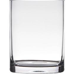 Foto van Glazen bloemen cylinder vaas/vazen 15 x 12 cm transparant - vazen