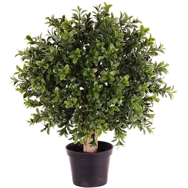 Foto van Buxus bol kunstplant op stam in pot 35 cm