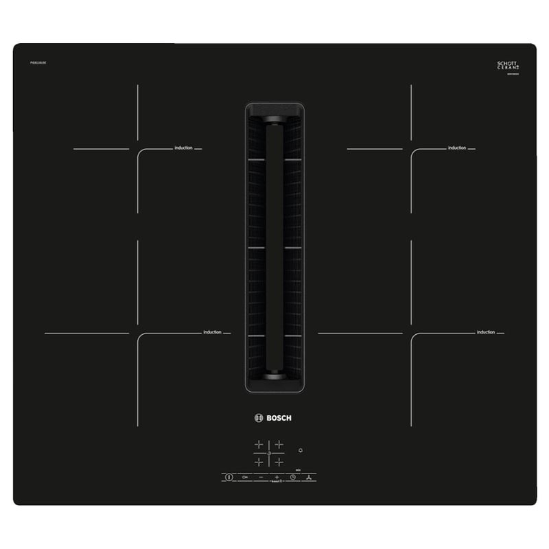 Foto van Bosch serie 4 pie611b15e inbouw inductie kookplaat met afzuiging - 4-pits - touchcontrol