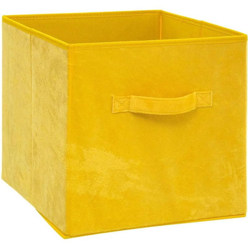 Foto van Opbergmand/kastmand 29 liter geel polyester 31 x 31 x 31 cm - opbergmanden