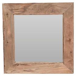 Foto van Orange85 vierkante - spiegel - wand - hout - wand - wandspiegel - decoratie - wonen