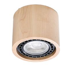 Foto van Sollux plafondlamp basic 1 lichts hout