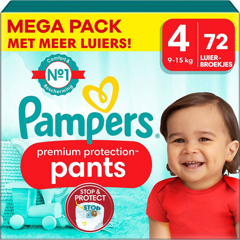 Foto van Pampers - premium protection pants - maat 4 - mega pack - 72 stuks - 9/15 kg