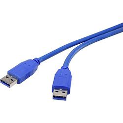 Foto van Renkforce usb 3.2 gen 1 (usb 3.0) 1.80 m blauw vergulde steekcontacten [1x usb 3.2 gen 1 stekker a (usb 3.0) - 1x usb 3.2 gen 1 stekker a (usb 3.0)]