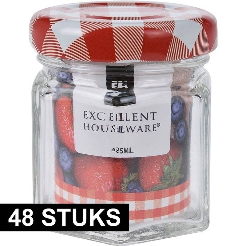 Foto van 48x jam potjes met draaideksel 45 ml - weckpotten