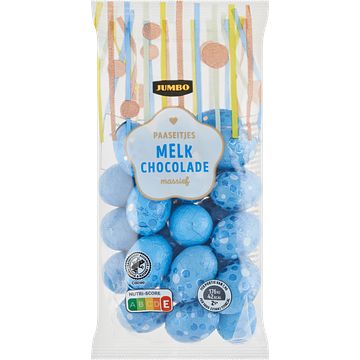 Foto van 3 voor € 5,00 | jumbo paaseitjes melk chocolade massief 200g aanbieding bij jumbo