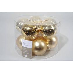 Foto van Kerstballen glas licht goud 6cm 10st kerstartikelen