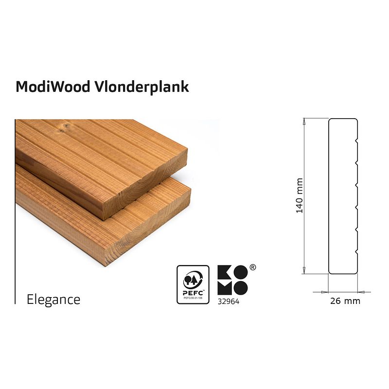 Foto van Intergard vlonderplanken voor vlonder thermisch gemodificeerd elegance 420cm