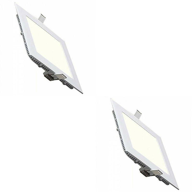 Foto van Led downlight slim - inbouw vierkant 3w - natuurlijk wit 4200k - mat wit aluminium - 89mm