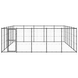 Foto van The living store hondenkennel - draadgaas - 550 x 660 x 180 cm - zwart