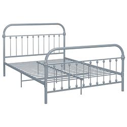 Foto van The living store metalen bedframe - grijs - 213 x 131 x 109 cm - geschikt voor matras 120 x 200 cm - comfortabele