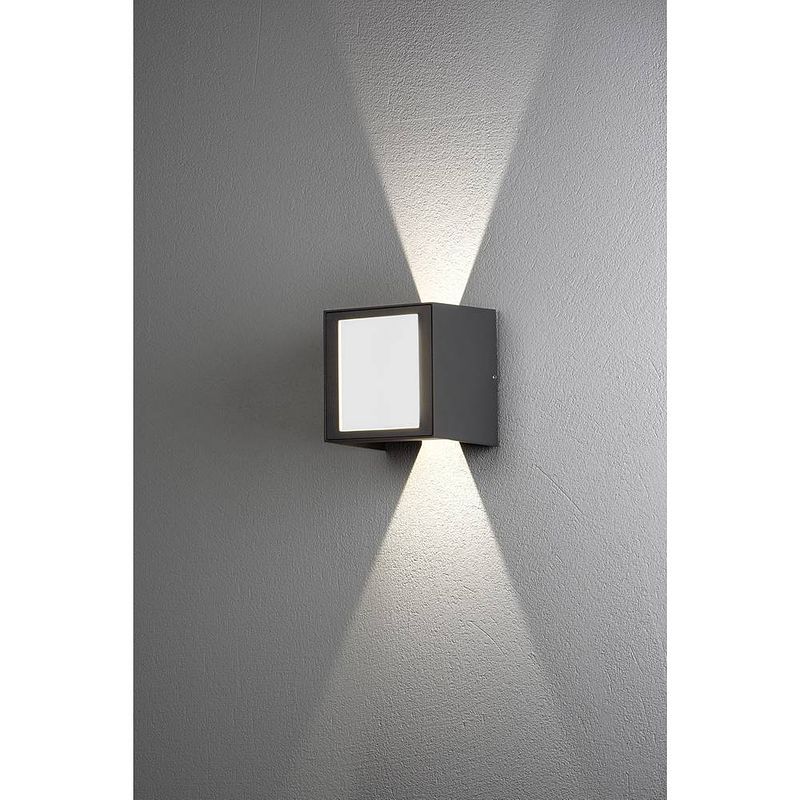 Foto van Konstsmide cremona 7946-370 led-buitenlamp (wand) energielabel: g (a - g) 9 w antraciet