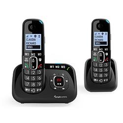 Foto van Amplicomms bt1582 draadloze duo huistelefoon voor de vaste lijn - 3 directe geheugen toetsen - handenvrij bellen