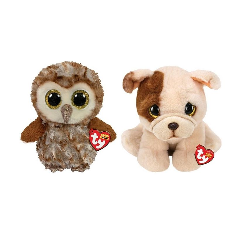 Foto van Ty - knuffel - beanie buddy - percy owl & houghie dog