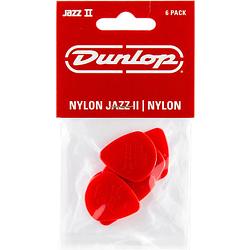 Foto van Dunlop jazz ii nylon 1.18mm 6-pack plectrumset rood