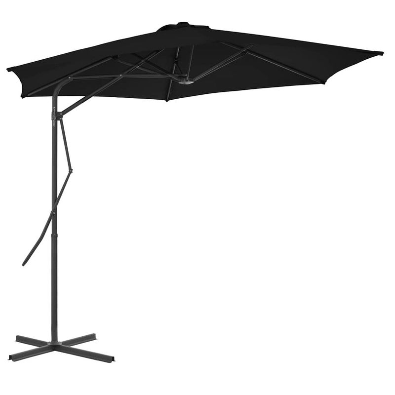 Foto van Vidaxl parasol met stalen paal 300x230 cm zwart