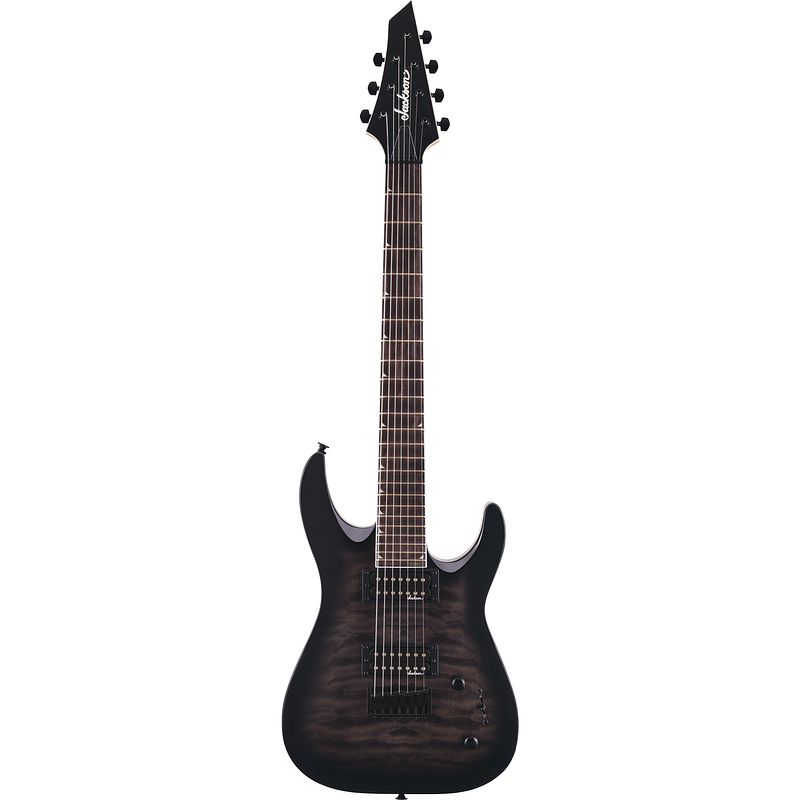 Foto van Jackson js series dinky arch top js22q-7 dka ht trans black burst elektrische gitaar