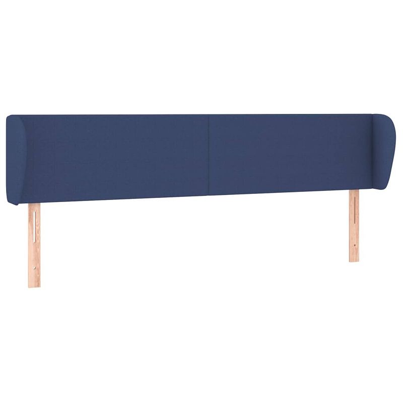 Foto van Vidaxl hoofdbord met randen 163x23x78/88 cm stof blauw