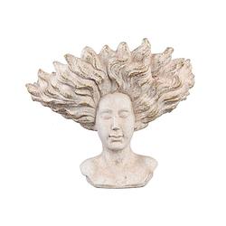 Foto van Ptmd kimbere cream cement face shaped statue hair l