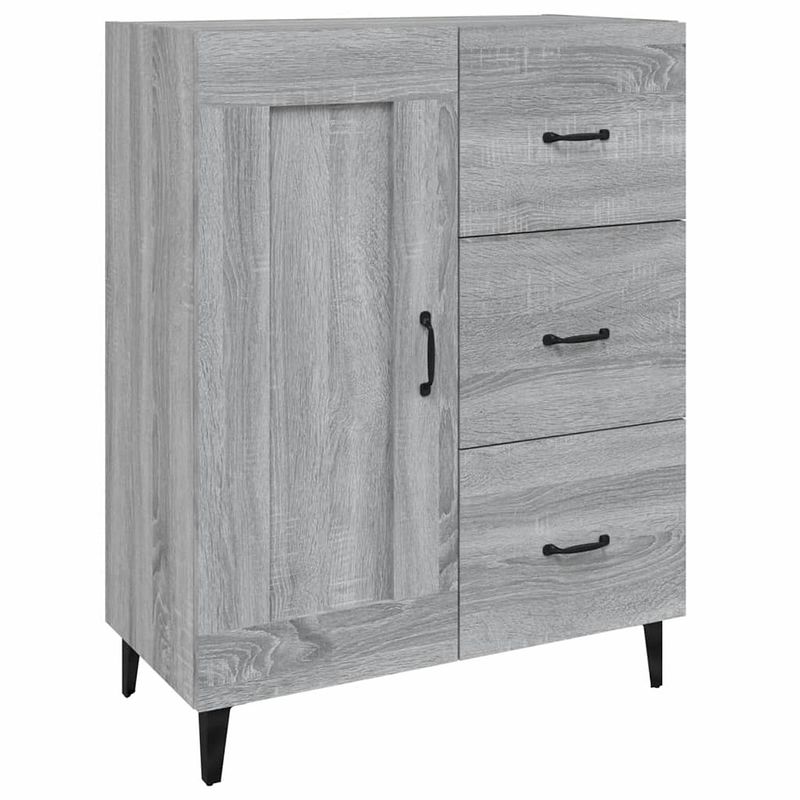 Foto van Vidaxl dressoir 69,5x34x90 cm bewerkt hout grijs sonoma eikenkleurig