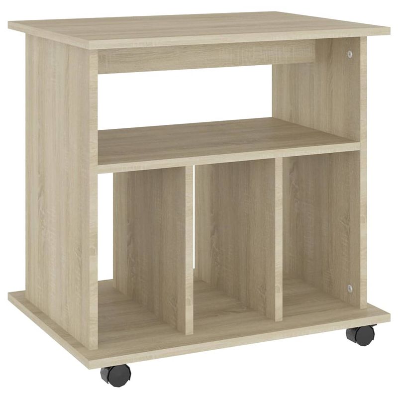 Foto van The living store verrijdbare kast - sonoma eiken - 60 x 45 x 60 cm - spaanplaat