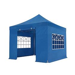 Foto van Easy up 3x3m blauw 30mm (aluminium buizen) semi prof partytent opvouwbaar