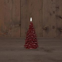 Foto van Anna'ss collection - b.o.t. 3d wick burgundy christmas tree wax 9,5x20 cm