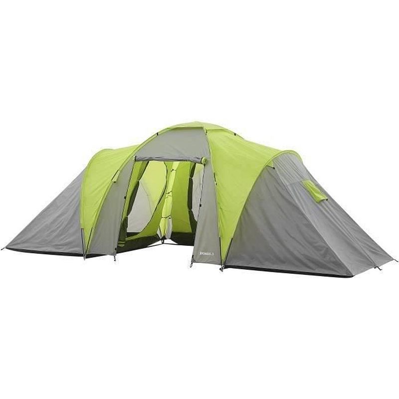 Foto van Surpass - familie campingtent - 6 personen - groen & grijs