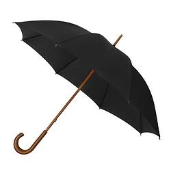 Foto van Impliva paraplu eco 88 x 102 cm bamboe/glasfiber zwart/bruin