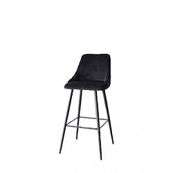 Foto van Giga meubel barstoel velvet zwart - metaal - 50x57x101cm - amber