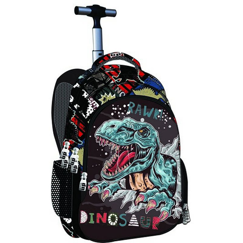 Foto van Arditex trolley rugzak dinosaur 44 liter 480 cm polyester zwart