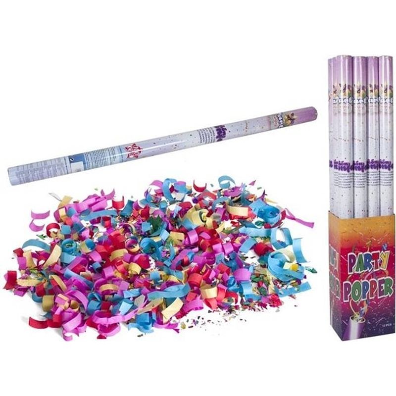 Foto van Discountershop party popper - 1x party confetti shooter 100 cm - party popper confetti kanon