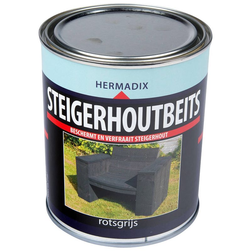 Foto van Hermadix - steigerh.beits rots grijs 750 ml