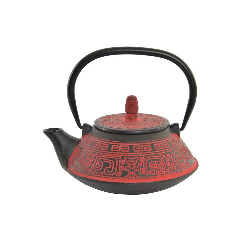 Foto van Theepot dkd home decor rood zwart 800 ml