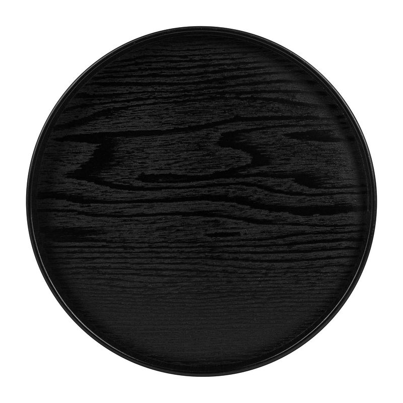 Foto van Quvio houten dienblad rond - zwart - 27 cm