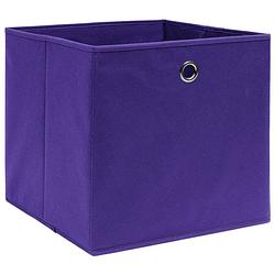 Foto van The living store opbergboxen - 32x32x32 cm - inklapbaar - paars - nonwoven stof