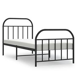 Foto van The living store bedframe klassiek robuust - staal - 196x95x100 cm - zwart