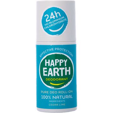 Foto van Happy earth 100% natuurlijke deodorant roller cedar lime 75ml bij jumbo